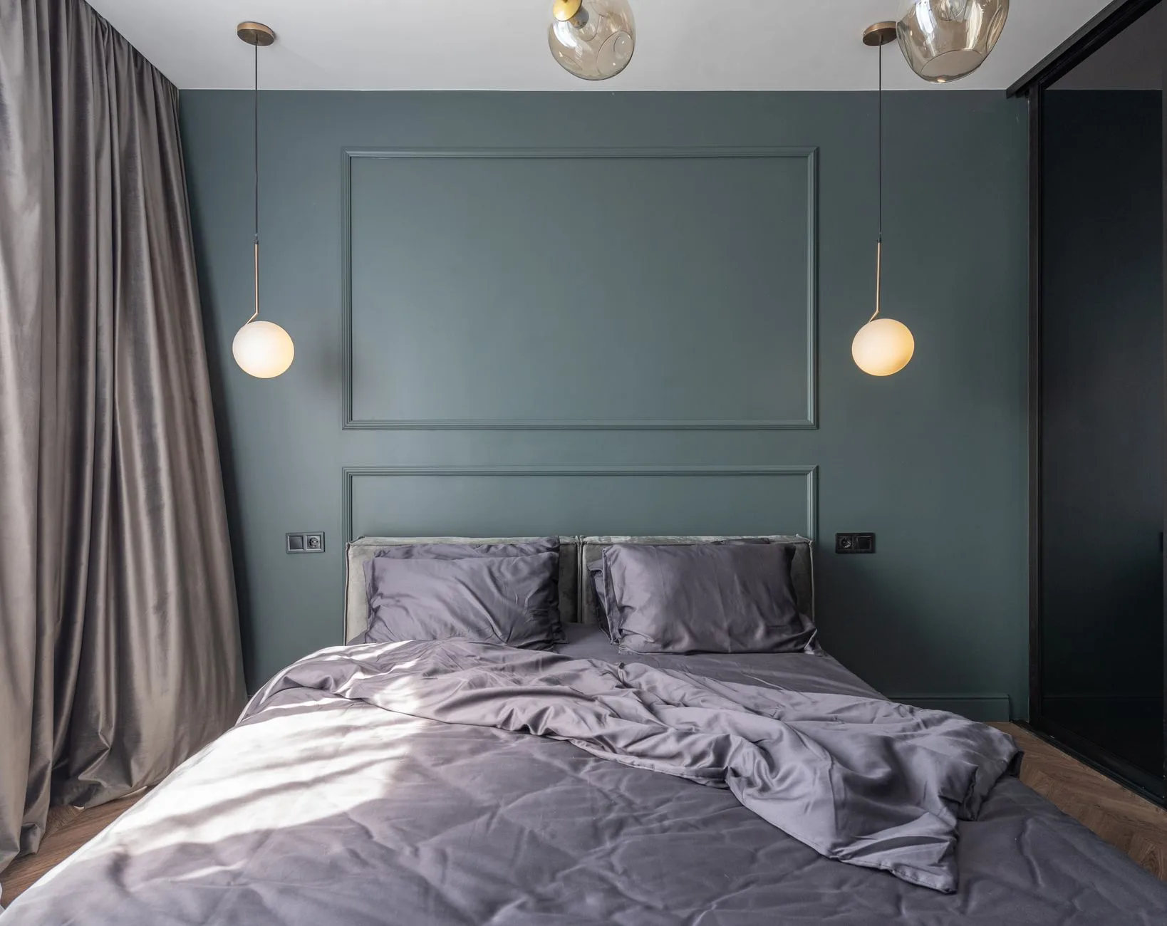 Minimalist bedroom with natural light and warm textures